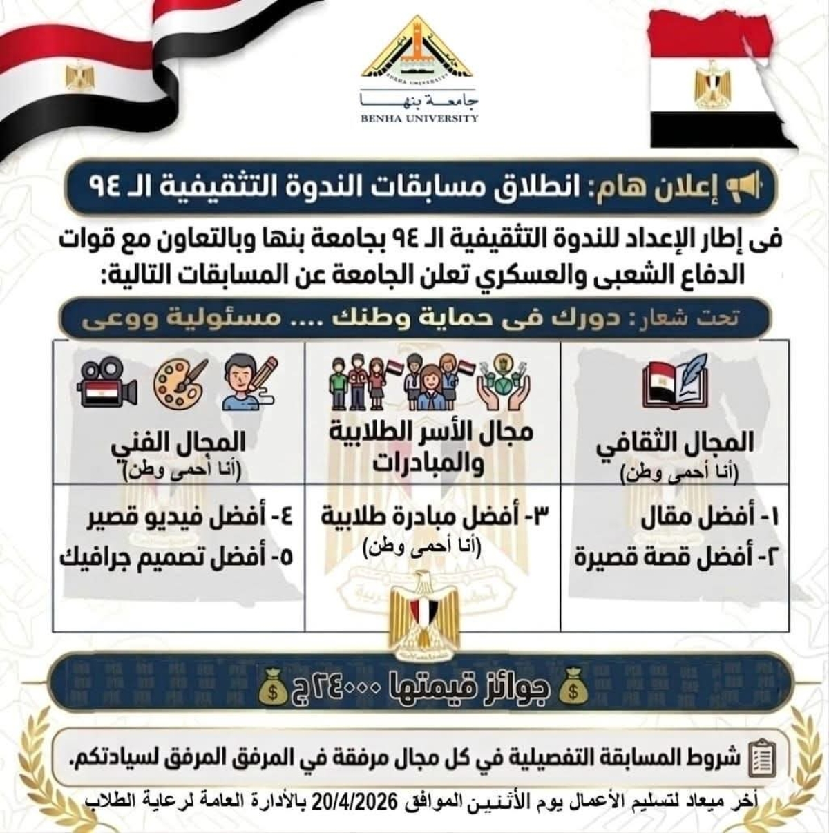 انطلاق مسابقات الندوة التثقيفية ال٩٤