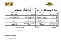 جدول الامتحانات النظرية للفرقة الثالثة (لائحة جديدة) دور مايو 2014